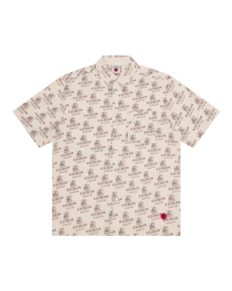 Camicia a maniche corte con stampa ripetuta