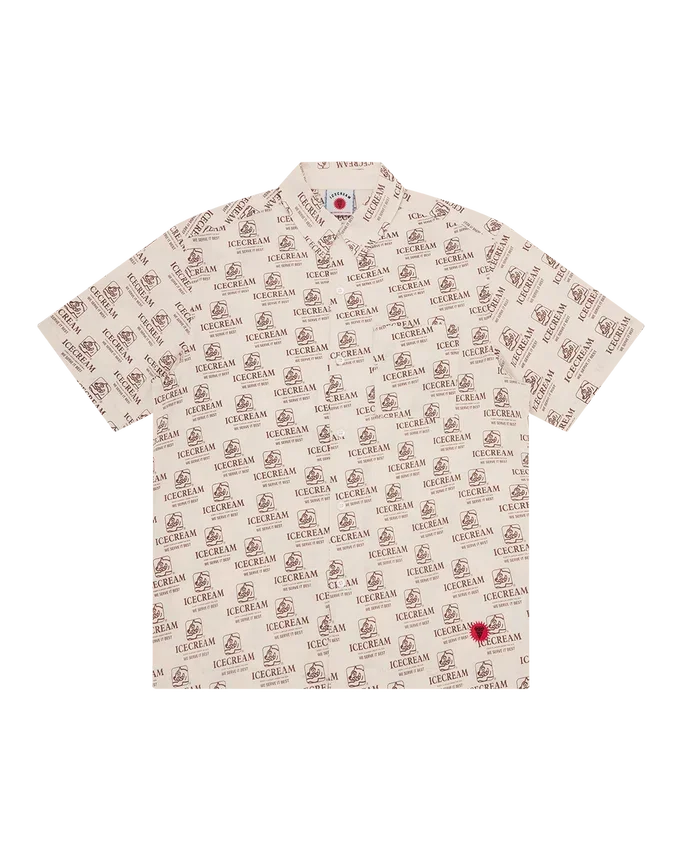 Camicia a maniche corte con stampa ripetuta Camicia a maniche corte con stampa ripetuta