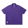 Camicia a maniche corte in rete con collo aperto