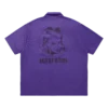 Camicia a maniche corte in rete con collo aperto