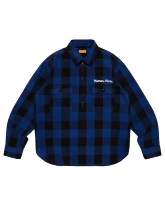 Camicia a quadri con mezza zip