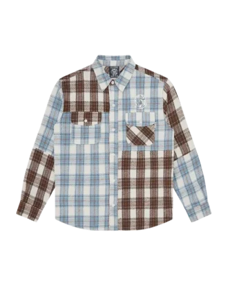 Camicia a quadri patchwork con Arch Logo