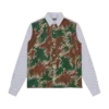 Camicia a righe in popeline con stampa mimetica Burst