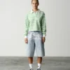 Camicia da rugby corta a righe con ghiacciolo da donna