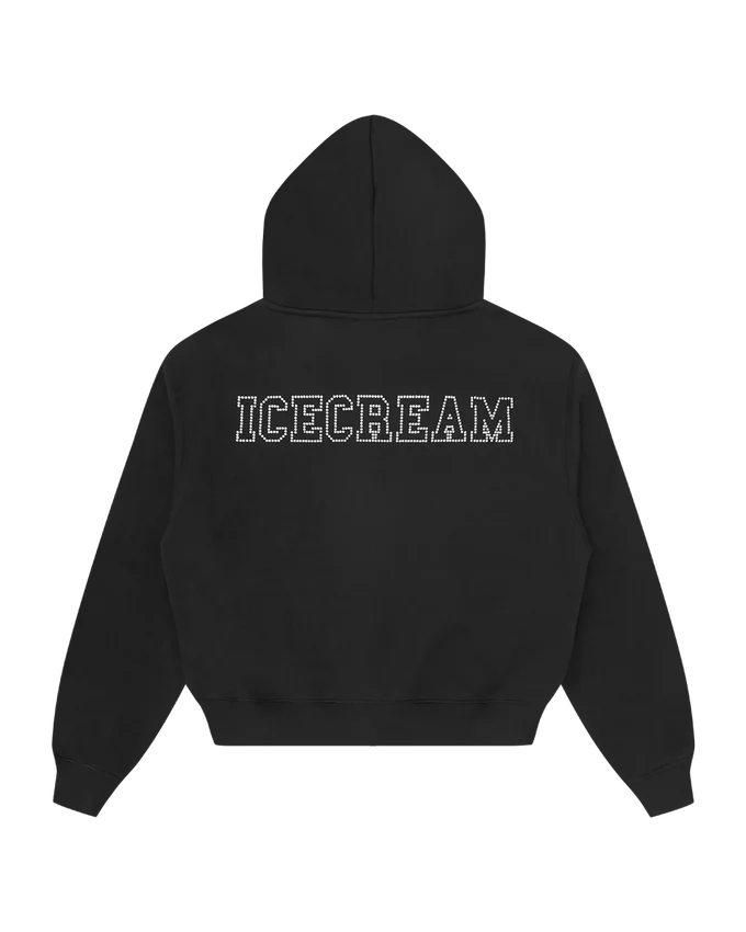 Cappuccio da donna con zip e cristalli Cappuccio da donna con zip e cristalli