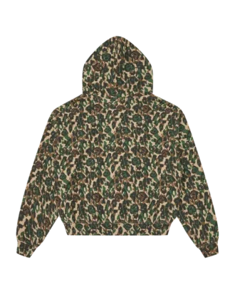Cappuccio da donna con zip in mimetico