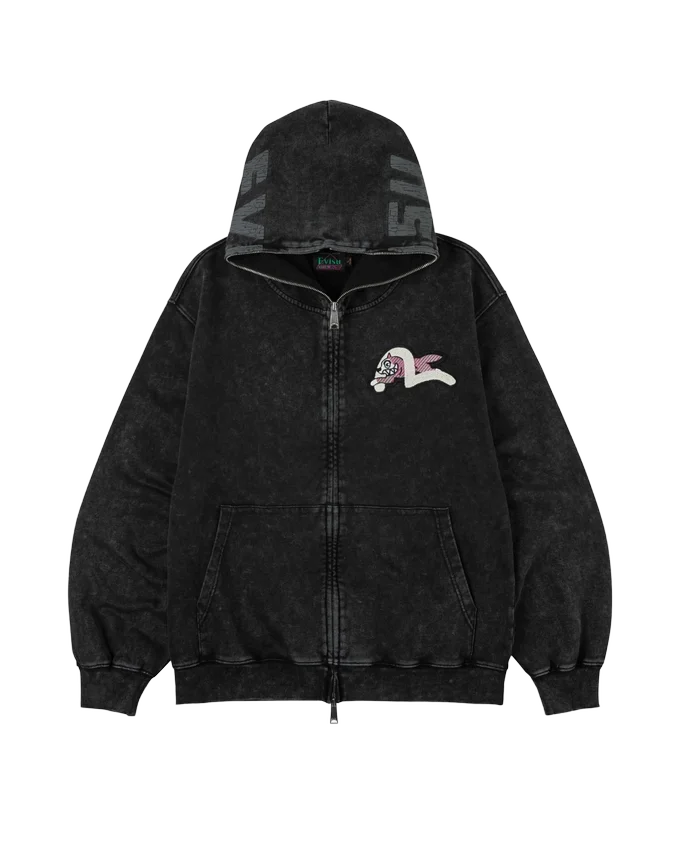 Felpa con cappuccio con logo ricamato a forma di gabbiano e stampa Felpa con cappuccio con logo ricamato a forma di gabbiano e stampa