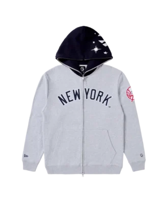 Felpa con cappuccio e zip a blocchi dei NY Yankees