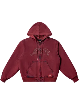 Felpa con cappuccio e zip effetto lavato