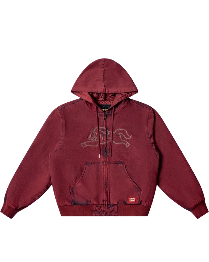 Felpa con cappuccio e zip effetto lavato Felpa con cappuccio e zip effetto lavato