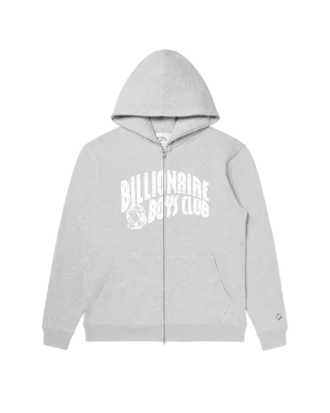 Felpa con cappuccio e zip integrale con Curve Logo