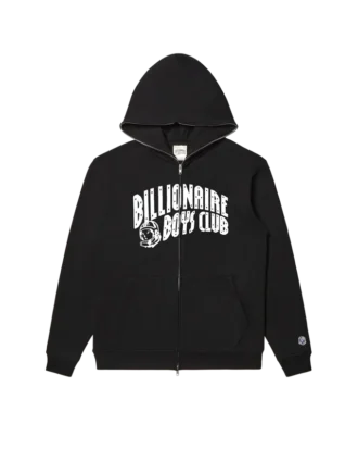 Felpa con cappuccio e zip integrale con Curve Logo