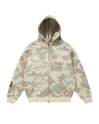 Felpa con cappuccio in cotone con zip integrale