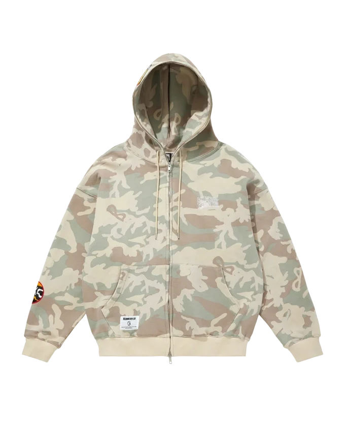 Felpa con cappuccio in cotone con zip integrale Felpa con cappuccio in cotone con zip integrale