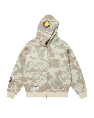 Felpa con cappuccio in cotone con zip integrale