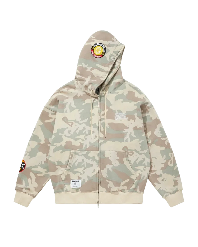 Felpa con cappuccio in cotone con zip integrale Felpa con cappuccio in cotone con zip integrale
