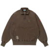 Felpa con mezza zip e logo ricamato Felpa con mezza zip e logo ricamato