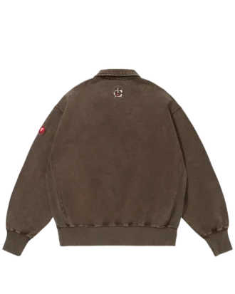 Felpa con mezza zip e logo ricamato
