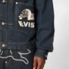 Giacca in denim con stampa gabbiano e ricamo Giacca in denim con stampa gabbiano e ricamo