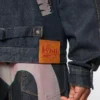 Giacca in denim con stampa gabbiano e ricamo Giacca in denim con stampa gabbiano e ricamo