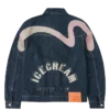 Giacca in denim con stampa gabbiano e ricamo Giacca in denim con stampa gabbiano e ricamo