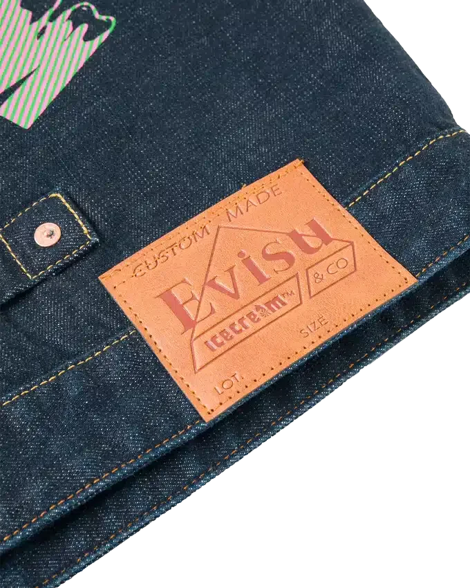 Giacca in denim con stampa gabbiano e ricamo Giacca in denim con stampa gabbiano e ricamo