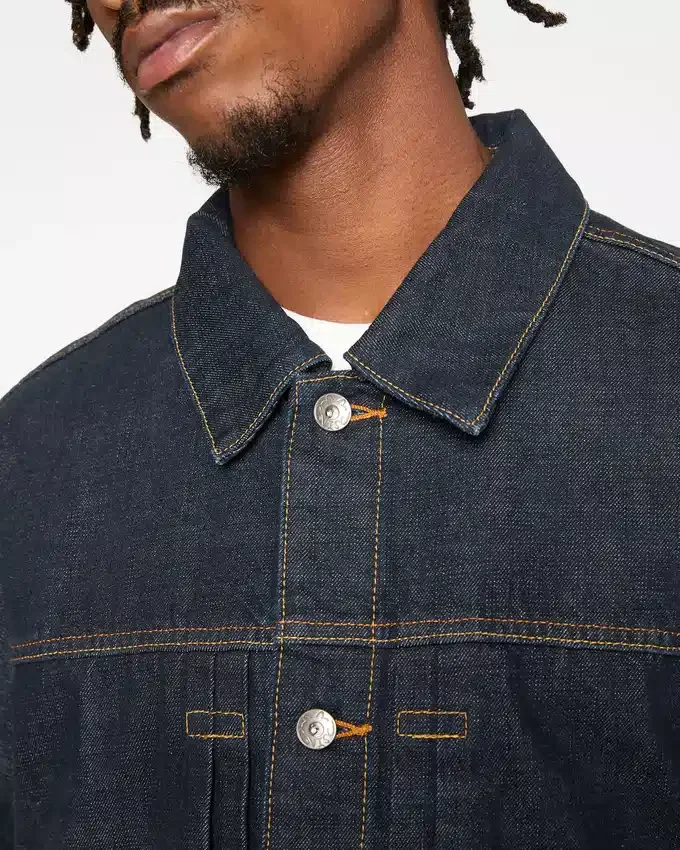 Giacca in denim con stampa gabbiano e ricamo Giacca in denim con stampa gabbiano e ricamo