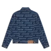 Giacca trucker in denim con logo ripetuto Giacca trucker in denim con logo ripetuto
