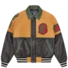 Giacca varsity in pelle screpolata Club Giacca varsity in pelle screpolata Club