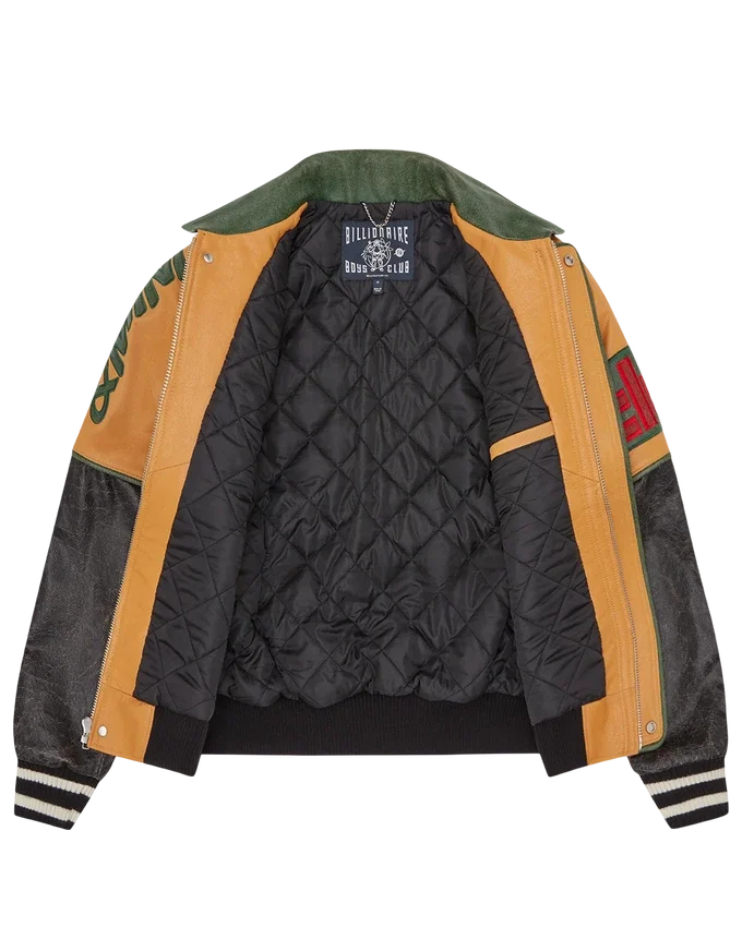 Giacca varsity in pelle screpolata Club Giacca varsity in pelle screpolata Club