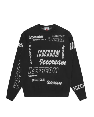 Maglia girocollo con logo multiplo