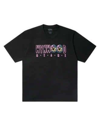 Maglietta in jersey fiammato con logo Wynwood al neon