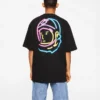 Maglietta in jersey fiammato con logo Wynwood al neon