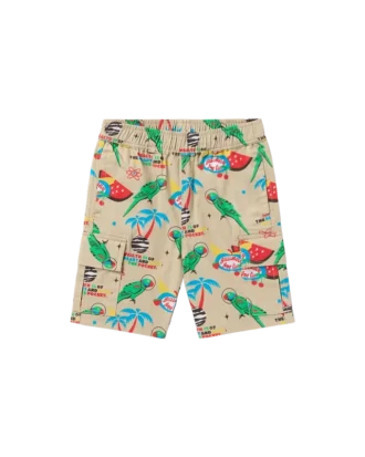 Pantaloncini cargo da bambino con uccellino