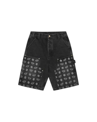 Pantaloncini da carpentiere in denim Diamonds & Dollars