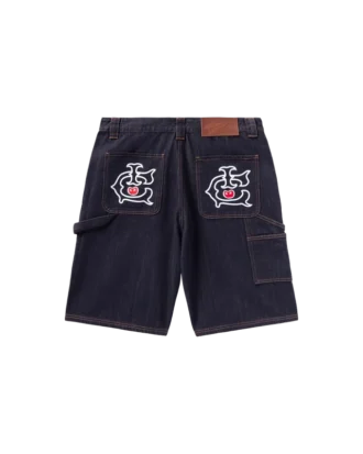 Pantaloncini da carpentiere in denim Selvedge Running Dog