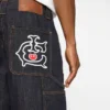 Pantaloncini da carpentiere in denim Selvedge Running Dog