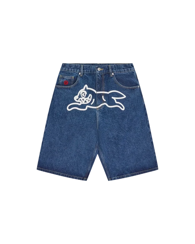 Pantaloncini in denim Running Dog con triplo cono Pantaloncini in denim Running Dog con triplo cono