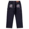 Pantaloni da carpentiere in denim selvedge con Running Dog che corre