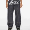 Pantaloni da carpentiere in denim selvedge con Running Dog che corre