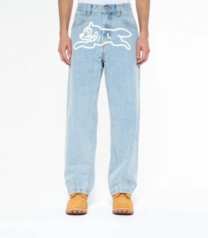 Pantaloni in denim con doppio taschino e Running Dog