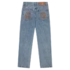 Pantaloni in denim con logo ad arco sbiadito