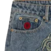 Pantaloni in denim da donna effetto consumato con Running Dog