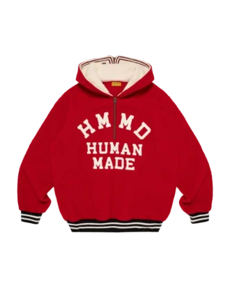 Pullover in pile con mezza zip