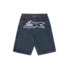 Shorts da donna in denim con motivo a pied-de-poule e Running Dog che corre Shorts da donna in denim con motivo a pied-de-poule e Running Dog che corre