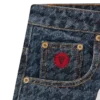 Shorts da donna in denim con motivo a pied-de-poule e Running Dog che corre Shorts da donna in denim con motivo a pied-de-poule e Running Dog che corre