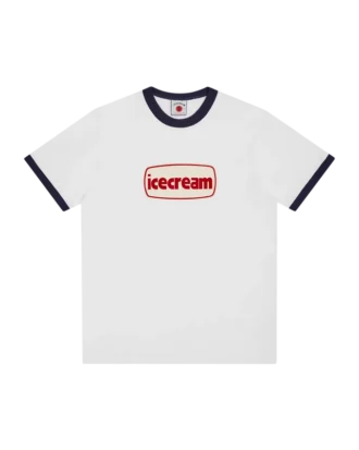 T-shirt a maniche a costine con motivo vaschetta di gelato