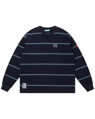T-shirt a maniche lunghe con bordo in cotone
