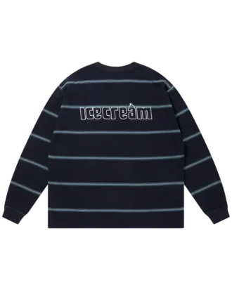 T-shirt a maniche lunghe con bordo in cotone