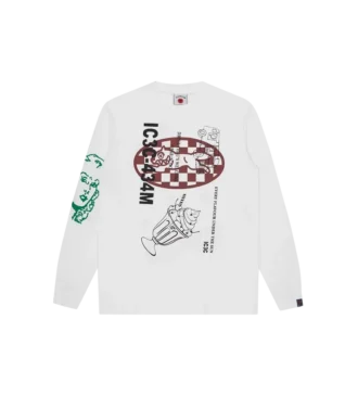 T-shirt a maniche lunghe con grafica multipla